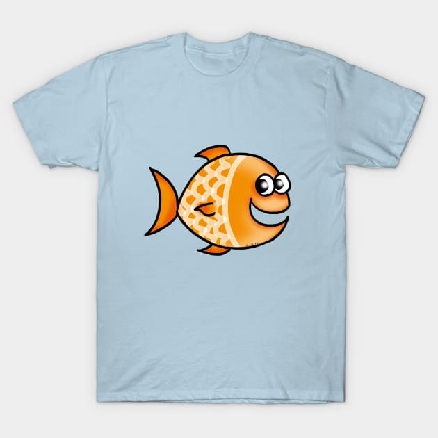 cute orange fish T-Shirt by cartoonygifts